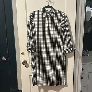 Lafayette 148 NYC Black and White Checkered Dress
